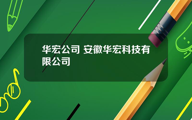 华宏公司 安徽华宏科技有限公司